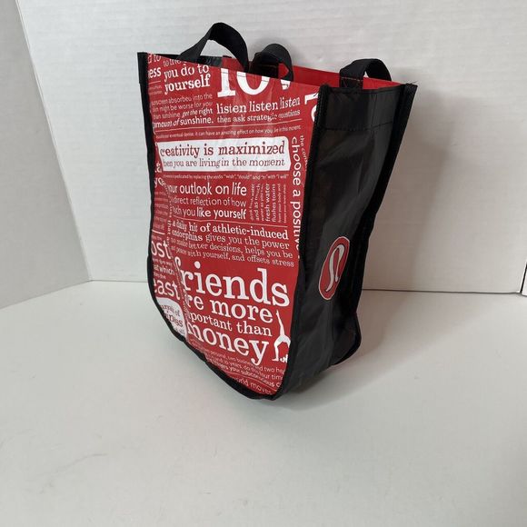 Lululemon Tote Bag, Red/black, Small, ~11”x9”x4”, Reusable Shopping Bag - Picture 2 of 9